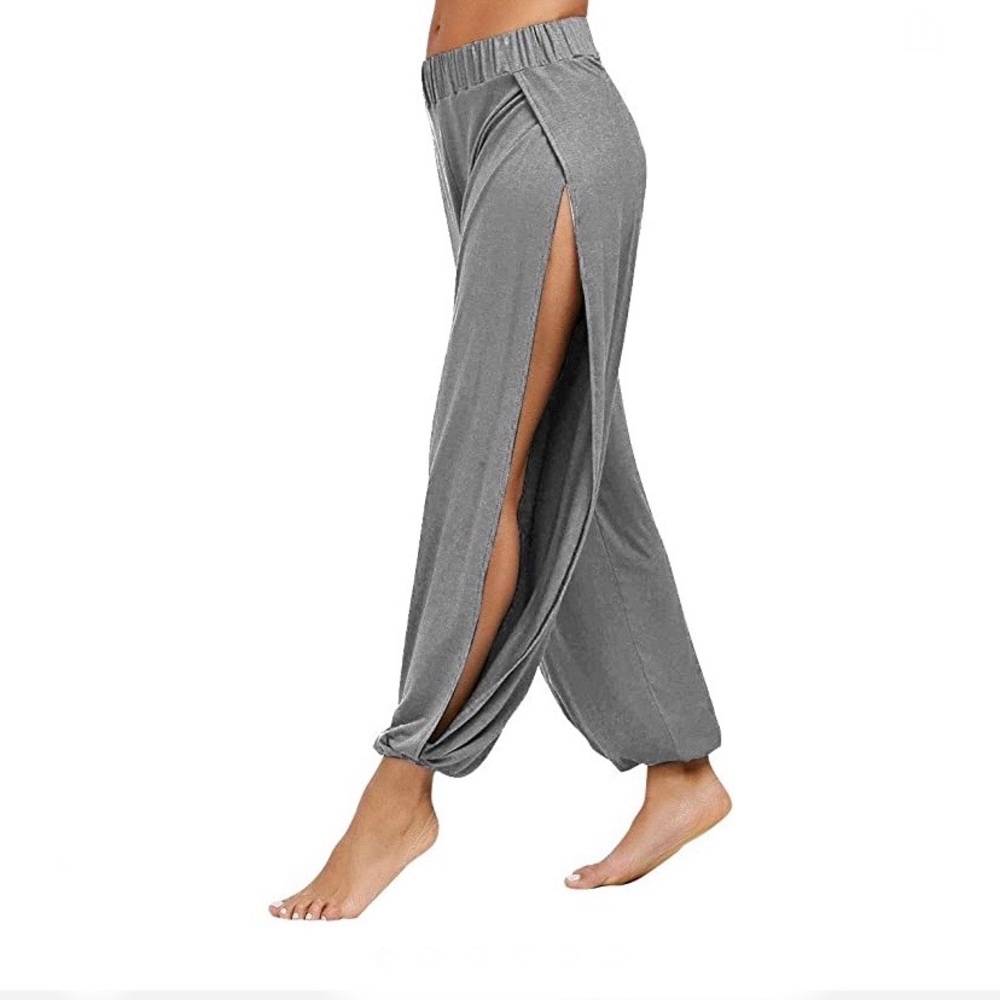 Woman’s high slit yoga harem pants